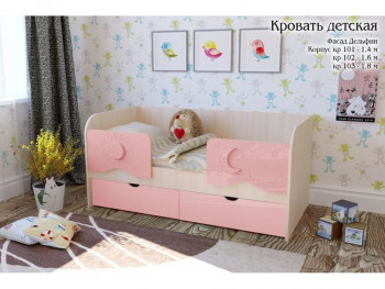Соня Кровать детская 2 ящика 1.8 Розовый глянец в Берёзовке - beryozovka.mebel54.com | фото
