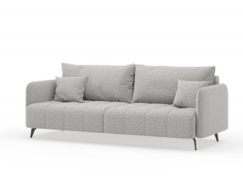 Валериан диван трёхместный прямой Светло-серый, ткань RICO FLEX 108 в Берёзовке - beryozovka.mebel54.com | фото